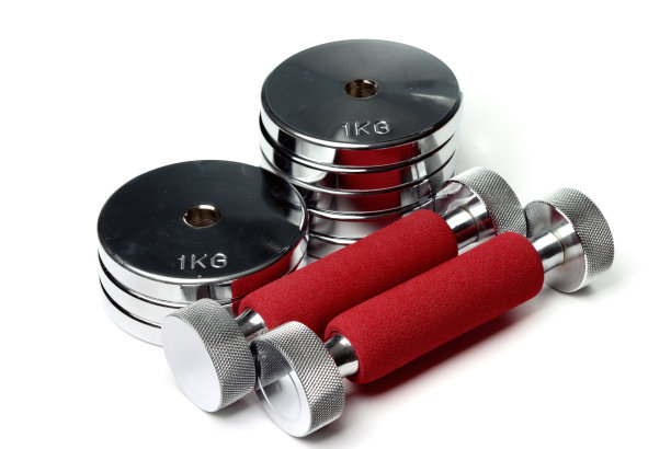 杠铃孤立在白色上图片下载