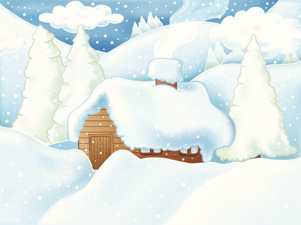 田园诗般的冬天场景图片下载