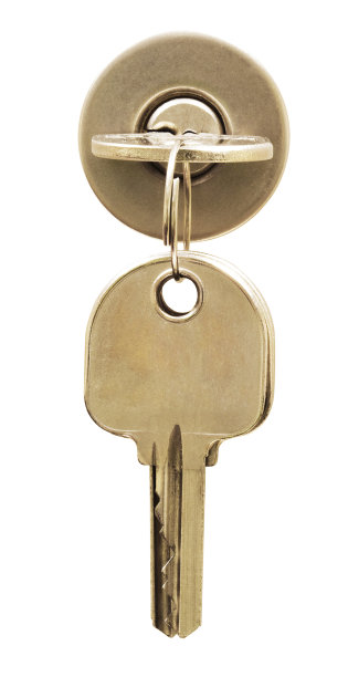 钥匙锁在白色隔离。图片下载