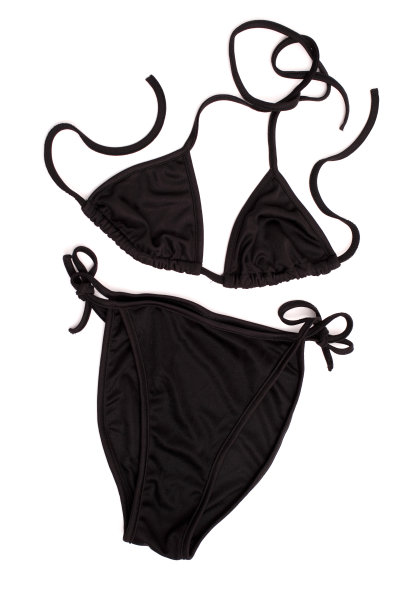 新的黑色比基尼隔离在白色图片下载