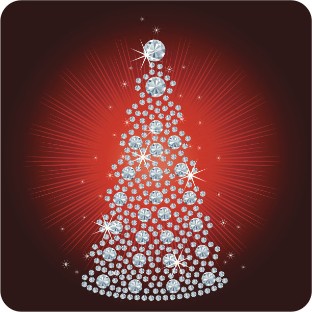 圣诞树钻石/矢量插图图片下载