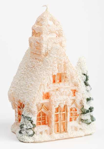 房子形状的圣诞蜡烛图片下载