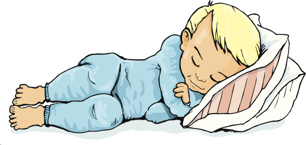 可爱的金发男孩睡觉的卡通图片下载