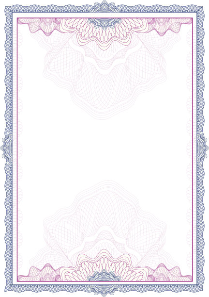 经典的断头台边界文凭或证书/向量图片下载