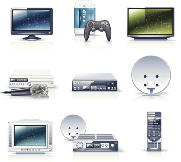 各种逼真的电子产品图标图片下载