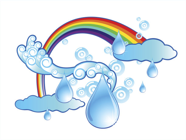 设计元素。下降,彩虹。图片下载