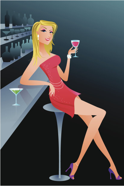 酒吧中的女人图片下载