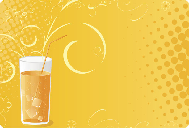 半色调横幅与果汁杯图片下载