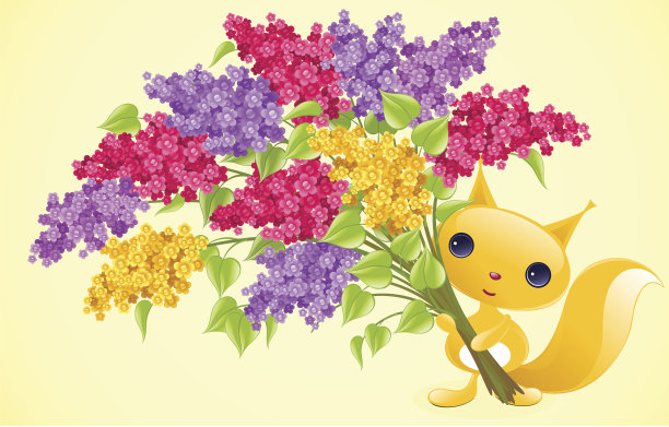 与淡紫色松鼠。素材图片