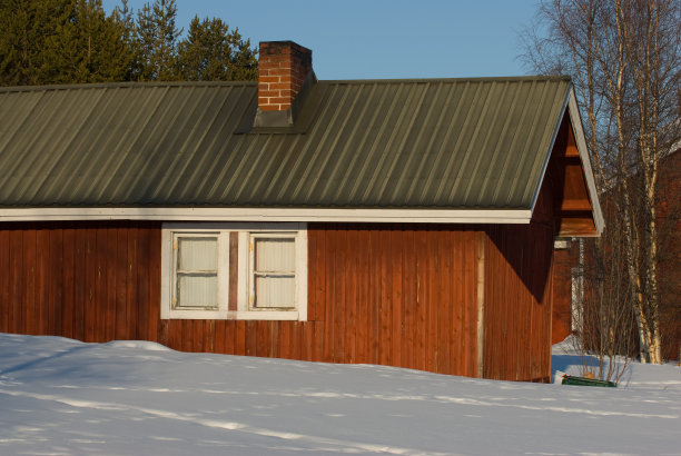 红色的木屋图片下载