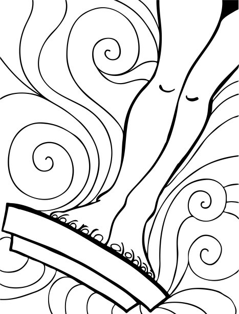 痴迷于减肥的线条艺术图片下载