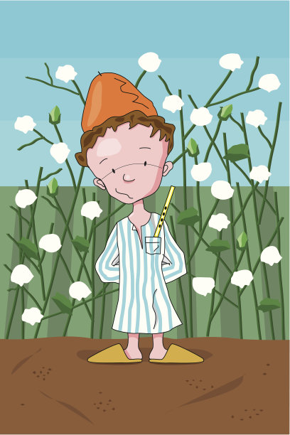 埃及乡村男孩和棉花图片下载