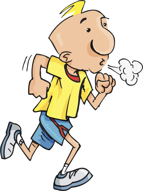 一个气喘吁吁的慢跑者的漫画图片下载