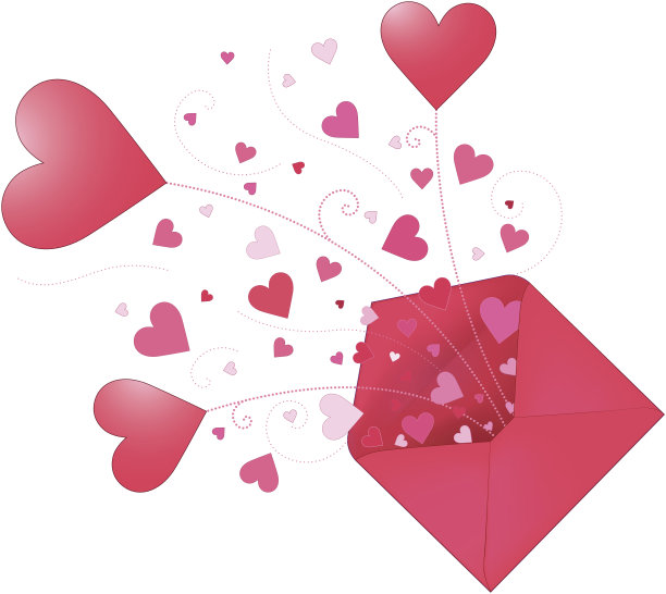 装满爱的心的信封图片下载