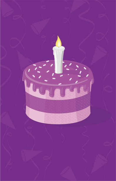 紫色蜡烛蛋糕图片下载