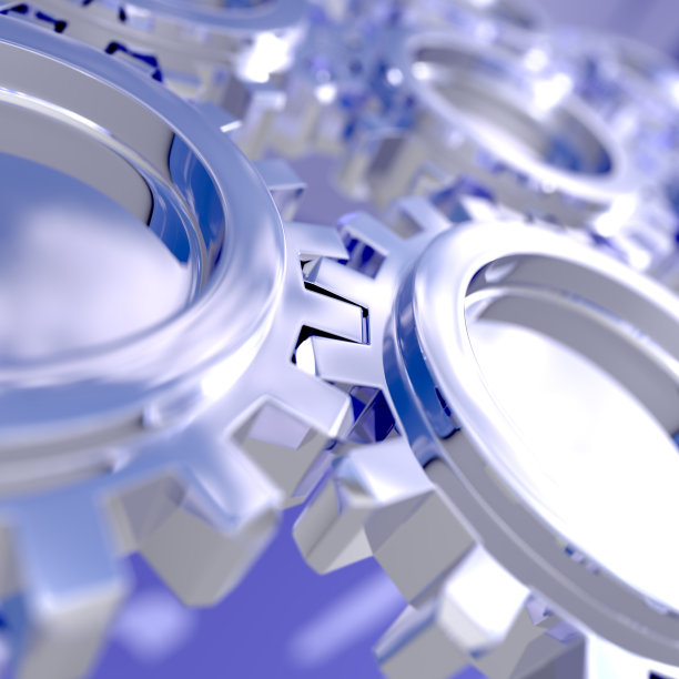 机械齿轮的3D插图图片下载