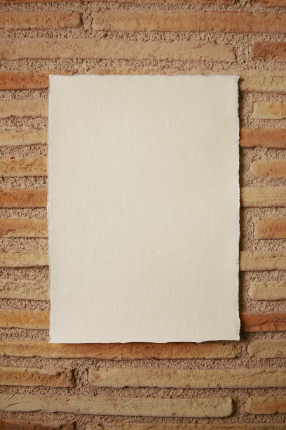砖墙上有纹理的空白纸图片下载