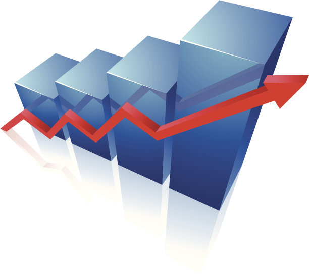 成长的蓝色图表图片下载