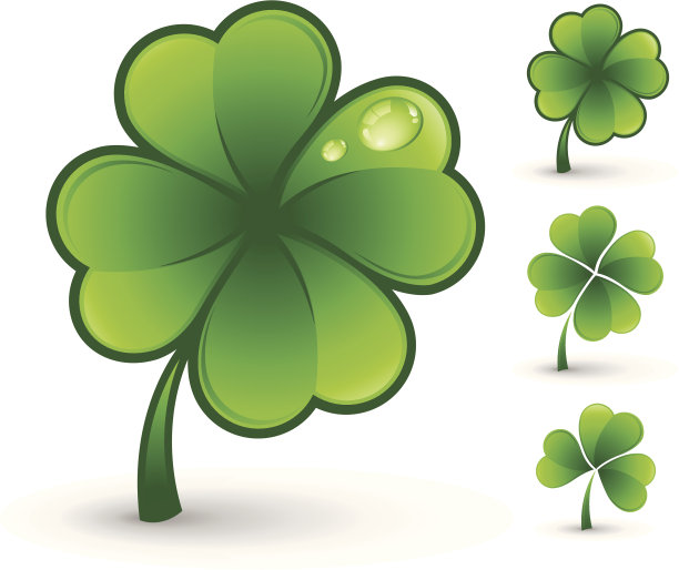 夹艺术的各种格伦四叶三叶草素材图片