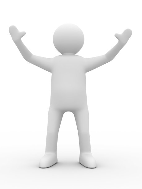 摆问候姿势的人。孤立的三维图像图片下载