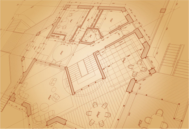 建筑蓝图-房子的平面图图片下载
