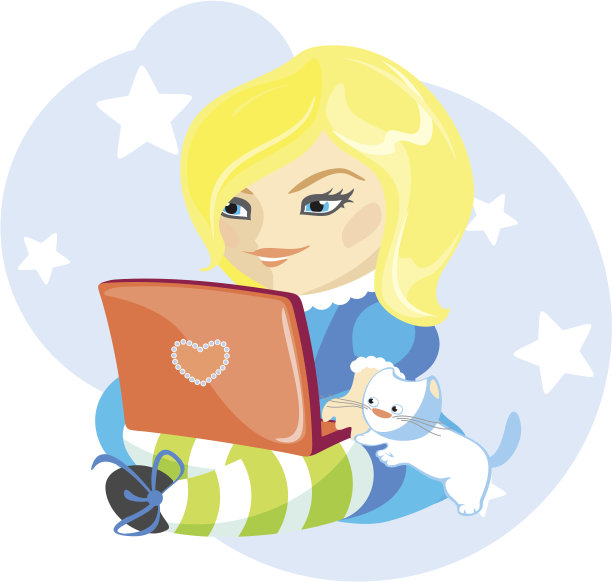 拿着笔记本电脑的女孩图片下载