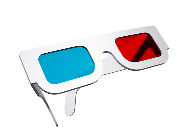 白色背景上的白色3d眼镜图片下载