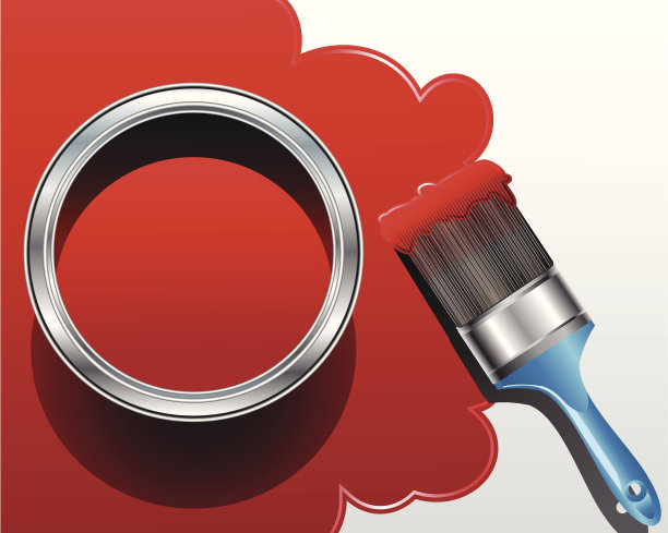 油漆桶和刷子图片下载