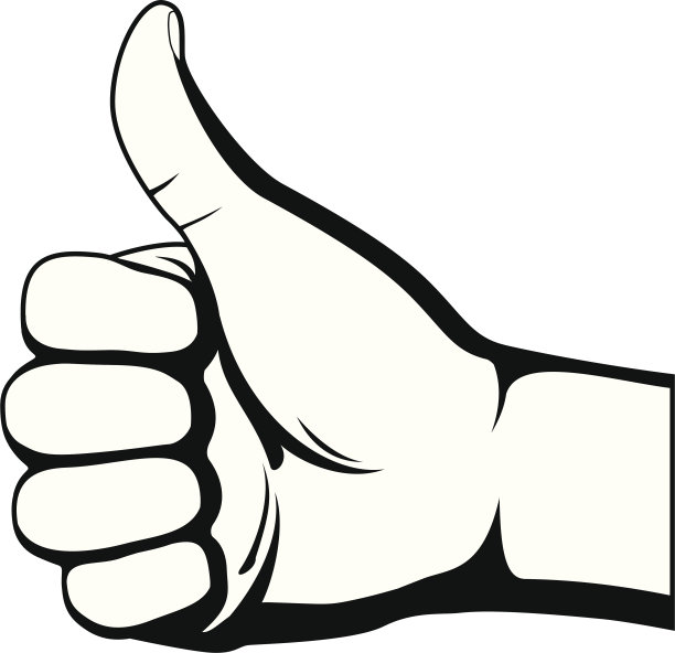 一个紧握的拳头和大拇指向上的插图图片下载