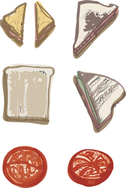 培根三明治早餐加番茄图片下载