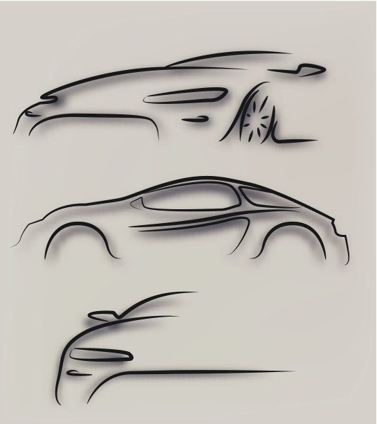 三个汽车轮廓。图片下载