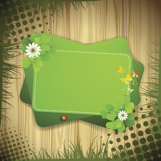 绿色背景和三叶草图片下载