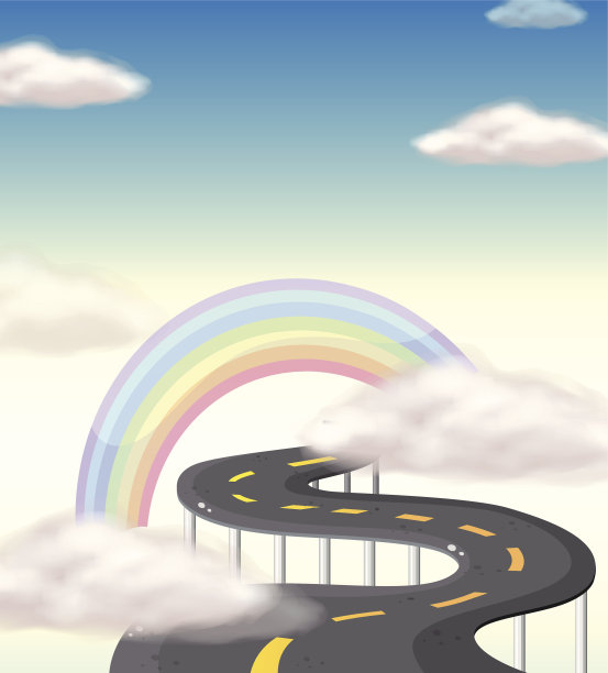 漫长曲折的路通向彩虹图片下载