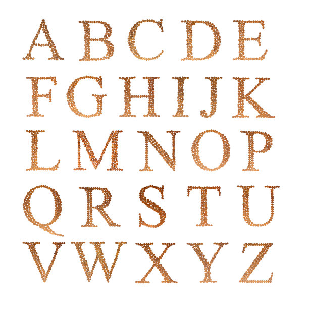 咖啡豆字母表图片下载