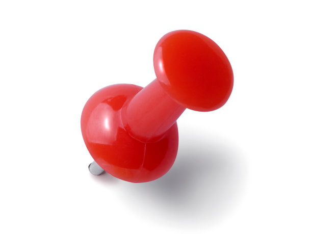 红色的图钉。图片下载