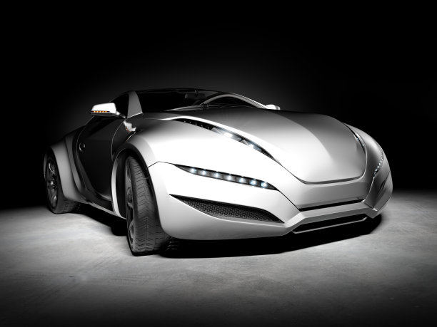 黑色背景上的跑车图片下载