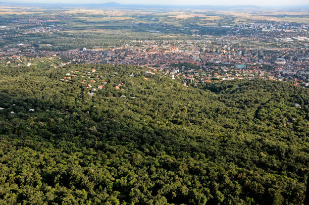 Pecs市中心鸟瞰图图片下载