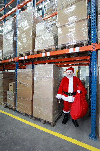 专业的圣诞老人在仓库等着图片下载