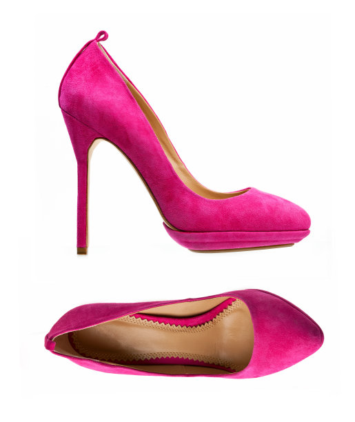 紫色女鞋孤立在白色之上图片下载