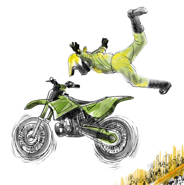 自行车骑手飞行图片下载