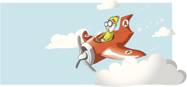 驾驶飞机的男孩图片下载