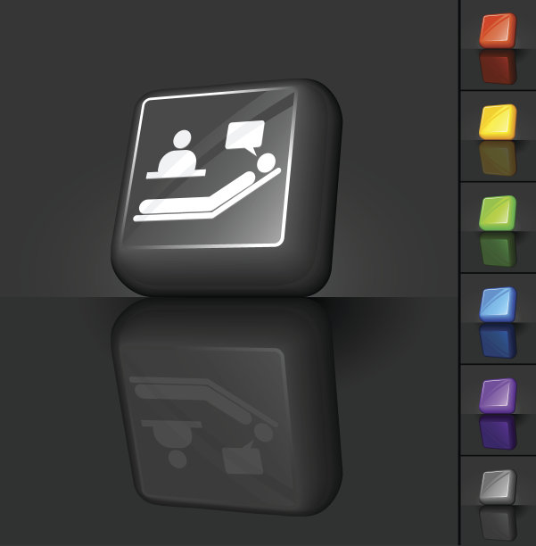 精神病医生和病人的3D按钮设计图片下载