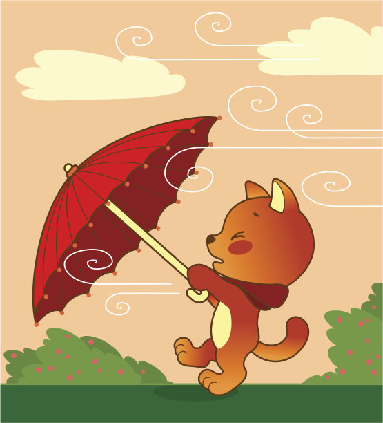 猫的伞图片下载