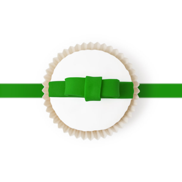 圣诞纸杯蛋糕-绿色蝴蝶结图片下载