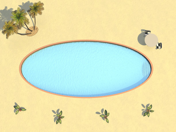 泳池的3D渲染，极简主义图片下载