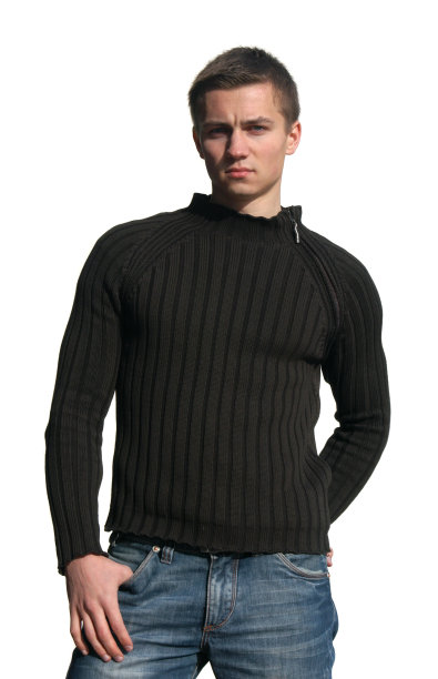 年轻性感的男人孤立在白色图片下载