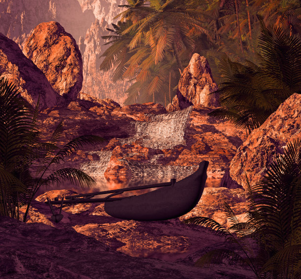 悬臂梁瀑布轮廓图片下载