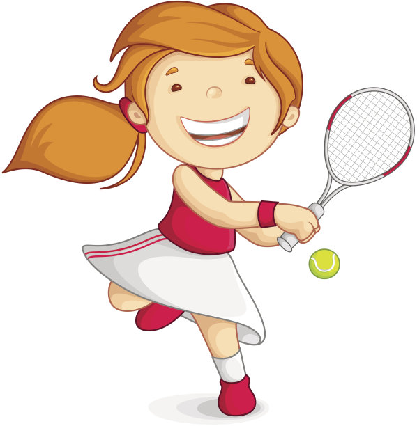 矢量女孩打网球图片下载