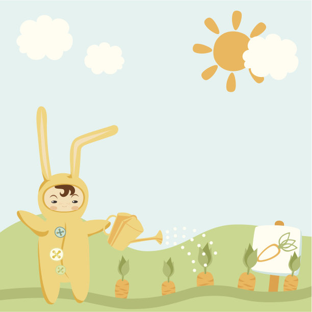 穿着兔子服装的小孩图片下载