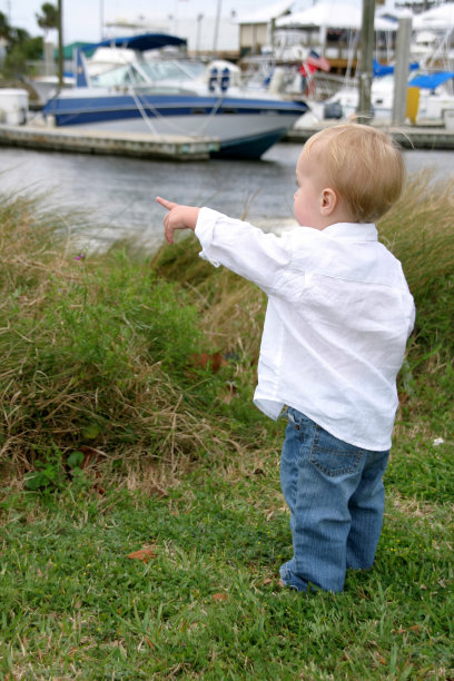 男孩指着图片下载